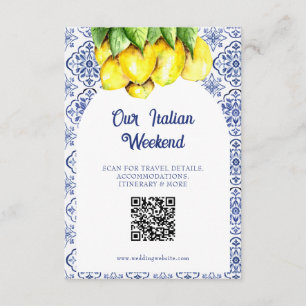 Carte D'accompagnement La Dolce Vita Mariage Site Web Méditerranéen QR