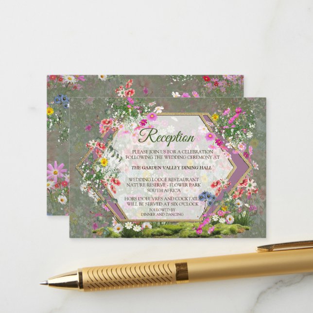 Carte D'accompagnement La fête dans le jardin  (Devant/Arrière en situation)