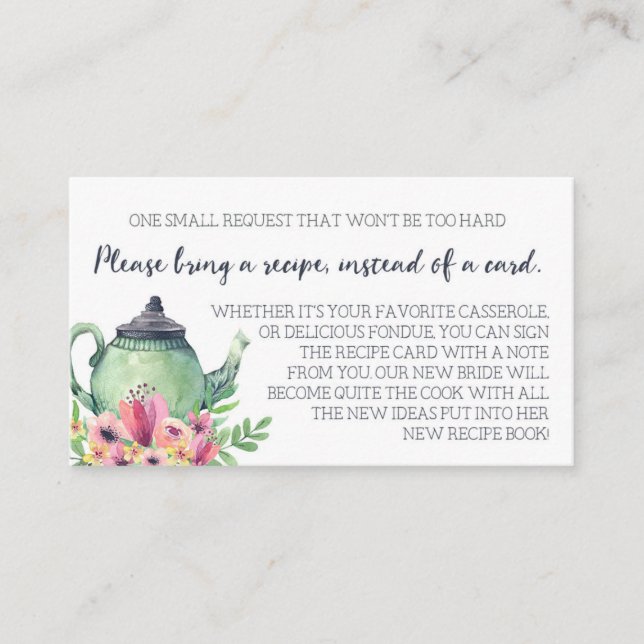 Carte D'accompagnement La Fête de la mariée apportent une recette (Devant)
