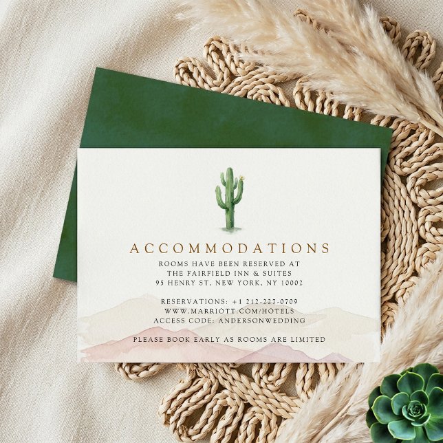 Carte D'accompagnement La gamme de mariage désertique à l'aquarelle - (Créateur téléchargé)