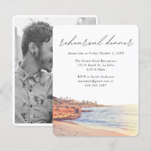 Carte D'accompagnement La Jolla Cove Mariage Dîner de répétition élégant