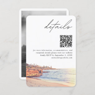 Carte D'accompagnement La Jolla Mariage Détails Moderne Détails QR Code
