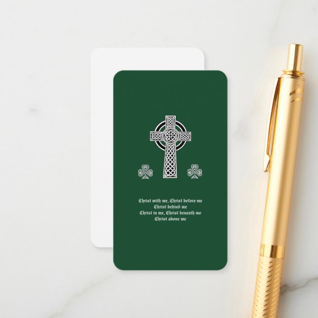 Carte D'accompagnement La Lorica de la prière Saint Patrick (courte) (Devant/Arrière en situation)