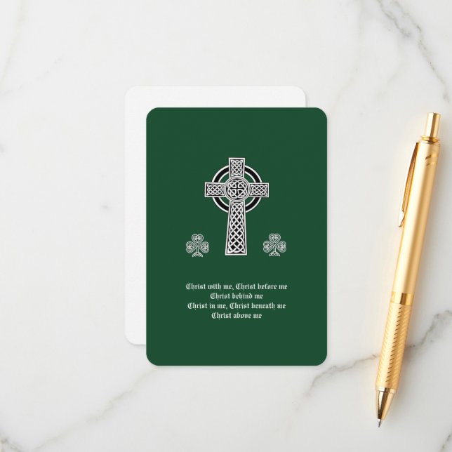 Carte D'accompagnement La Lorica de la prière Saint Patrick (courte) (Devant/Arrière en situation)