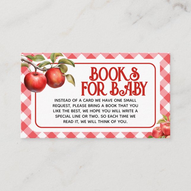 Carte D'accompagnement La pomme de nos Baby showers oculaires Livres pour (Devant)