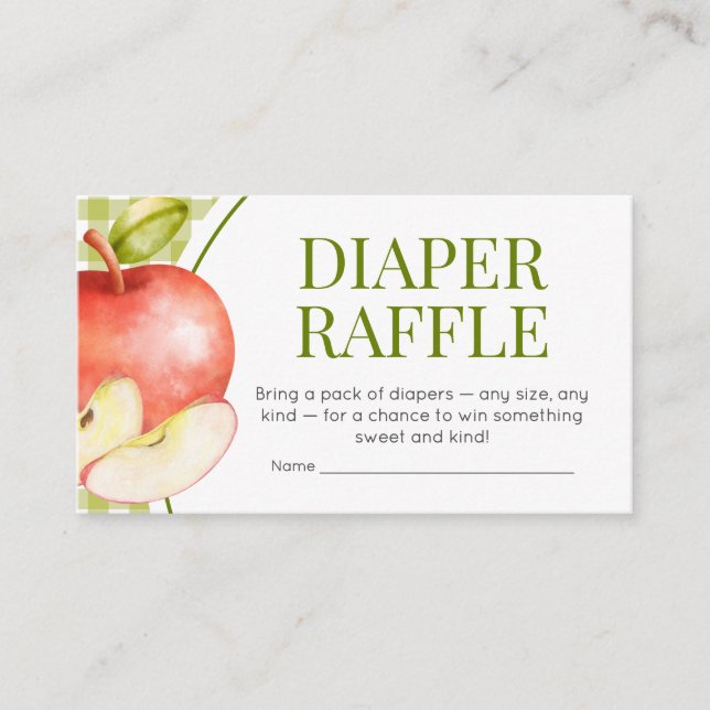 Carte D'accompagnement La pomme de notre Baby shower de l'oeil Raffle de  (Devant)