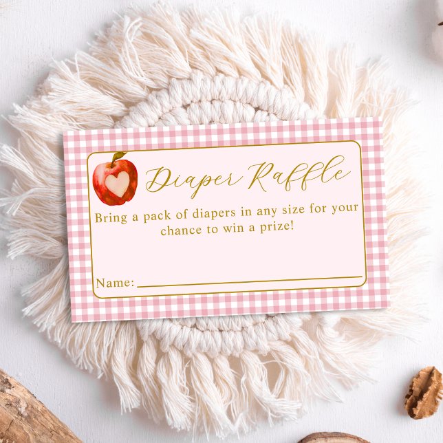 Carte D'accompagnement La Pomme De Notre Baby shower De Raffle À Déchets  (Créateur téléchargé)