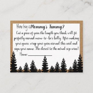 Carte D'accompagnement La taille de Mommys Tummy Baby shower Game
