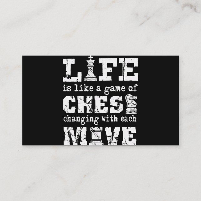 Carte D'accompagnement la vie est comme un jeu d'échecs - changer avec ch (Devant)