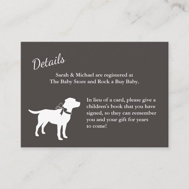 Carte D'accompagnement Labrador Baby shower de chien Laboratoire gris Neu (Devant)
