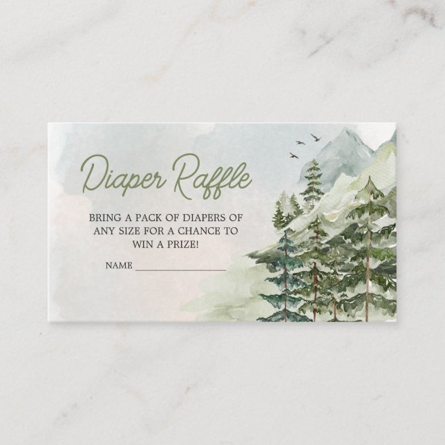 Carte D'accompagnement Laisser l'aventure commencer Woodland Diaper Raffl (Devant)