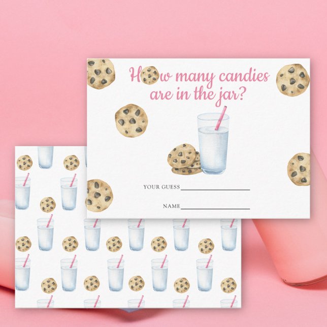 Carte D'accompagnement Lait et cookies Devinez combien de bonbons (Créateur téléchargé)