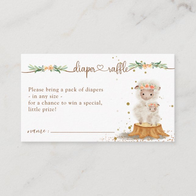 Carte D'accompagnement Lamb Baby shower mouton Nouveau Papillon maman (Devant)