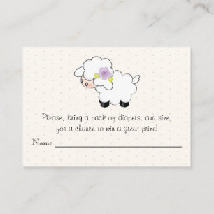 Carte D'accompagnement Lamb Floral Violet Bébé Fille Revêtement Raffle Bi