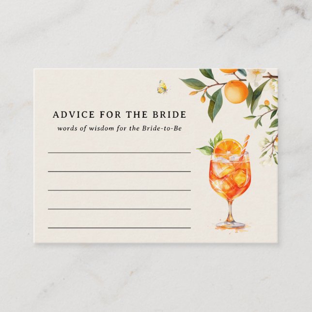 Carte D'accompagnement L'amour au conseil de First Spritz pour la future  (Devant)