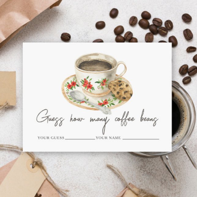 Carte D'accompagnement L'amour brasse Devinez combien de grains de café (Créateur téléchargé)