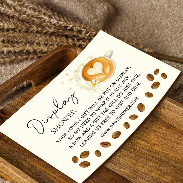 Carte D'accompagnement L'amour brasse le Baby shower Affichage Douche - C (Love is Brewing Baby Shower Display Shower– Coffee Enclosure Card #zazzlemade #enclosurecard )