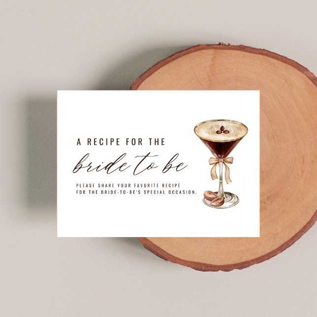 Carte D'accompagnement L'amour brasse Martini Fête des mariées Recette (Créateur téléchargé)