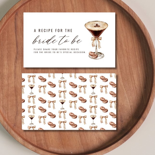 Carte D'accompagnement L'amour brasse Martini Fête des mariées Recette (Créateur téléchargé)