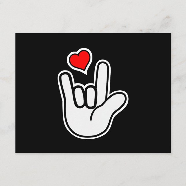 Carte D'accompagnement Langue des signes I Love You Sign (Devant)