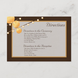Carte D'accompagnement Lanternes en papier 3x5 Directions sur cintres