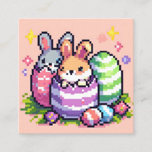 Carte D'accompagnement lapin de Pâques 8 bits art pixel