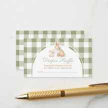 Lapin Gingham Vert Printemps Pâques Tirage au Sort