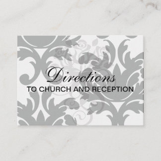 Carte D'accompagnement large et noir bold damask
