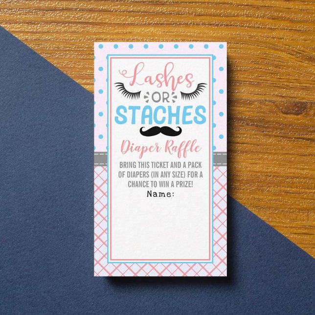 Carte D'accompagnement "Lashes Ou Staches" Parti Moderne De Révélation De (Créateur téléchargé)