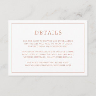 Carte D'accompagnement Lauren Rose Gold Monogramme Mariage élégant