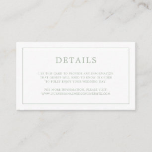 Carte D'accompagnement Lauren Sage Green Monogramme Mariage élégant