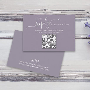Carte D'accompagnement Lavande de feuillage botanique Wisteria QR Code RS