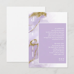 Carte D'accompagnement Lavande d'encre Lux - Détails Abstraits ID990