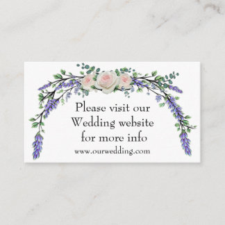 Carte D'accompagnement Lavande eucalyptus rose roses roses blanches