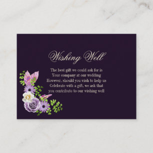 Carte D'accompagnement Lavande Mariage Floral Wishing well