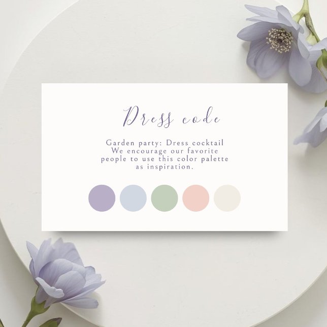 Carte D'accompagnement Lavender Pastel Floral Script Wedding Attire (Créateur téléchargé)