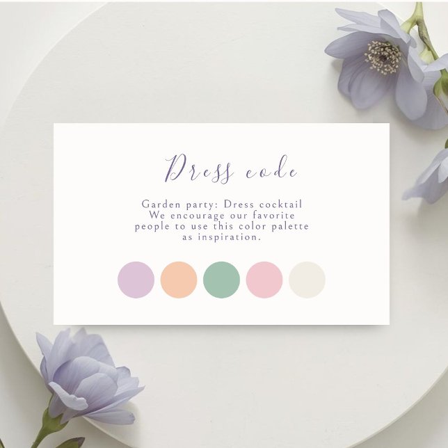 Carte D'accompagnement Lavender Pastel Floral Script Wedding Attire (Créateur téléchargé)