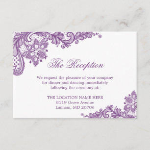 Carte D'accompagnement Lavender Purple Lace Mariage Détails