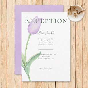 Carte D'accompagnement Lavender Tulip Solo Purple Réception Moderne