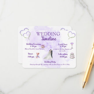 Carte D'accompagnement Lavender Wedding Timeline Enclosure Card