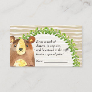 Carte D'accompagnement Le Baby shower des animaux des bois, le chevalet d