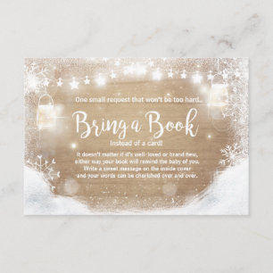 Carte D'accompagnement Le baby shower d'hiver apportent à une neige de