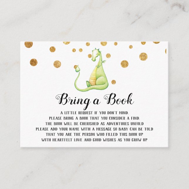 Carte D'accompagnement Le baby shower mignon de dragon vert de *~* (Devant)