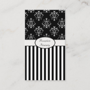 Carte D'accompagnement Le baroque rayé noir et blanc