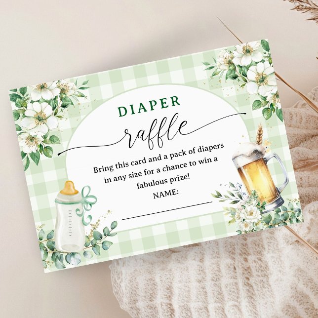 Carte D'accompagnement Le bébé brasse la bière Baby shower Déchets Raffle (Créateur téléchargé)