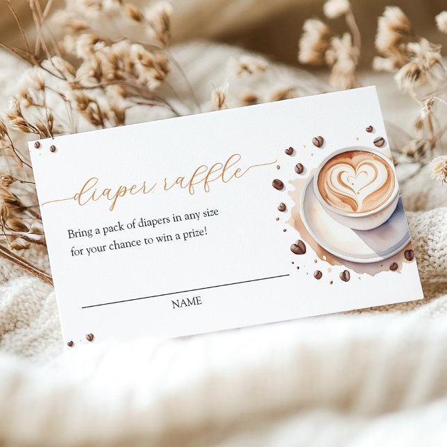 Carte D'accompagnement Le bébé est en train de brasser du caféier Raffle (Créateur téléchargé)