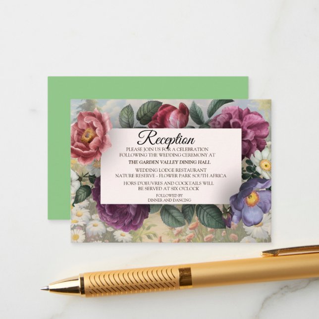 Carte D'accompagnement Le Langage des Fleurs (Devant/Arrière en situation)