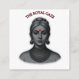 Carte D'accompagnement Le Regard Royal - Reine Indienne Ligne Art