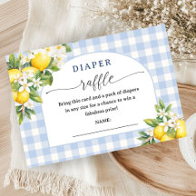 Lemon Citrus Baby Shower Boy Diaper Raffle