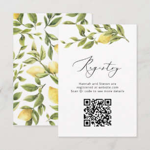 Carte D'accompagnement Lemon Sorrento Amalfi QR Code Mariage Registre